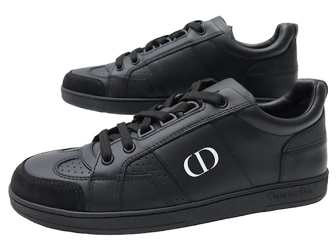 【Dior】Dior Christian Dior スニーカー ブラック38 NINE CHRISTIAN DIOR D-BEE 38 BLACK LEATHER SNEAKERS SHOE ref