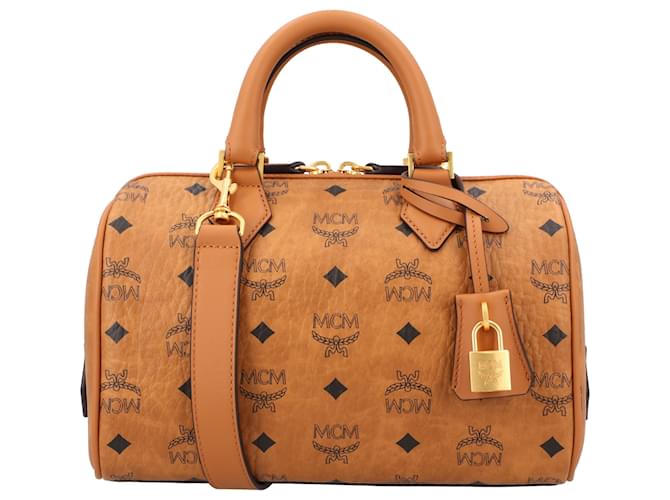 Boston Bag Mcm Bag Small Size MCM Ella Boston Bag In Visetos Brown