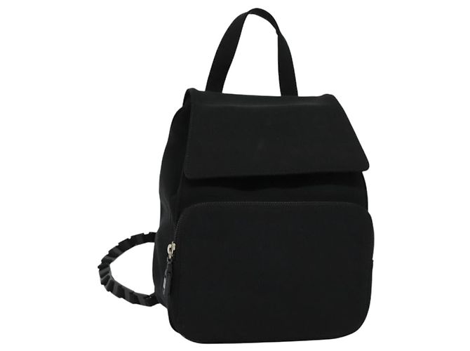 Salvatore Ferragamo Vala Chain Backpack Canvas Black Auth  display picture 1