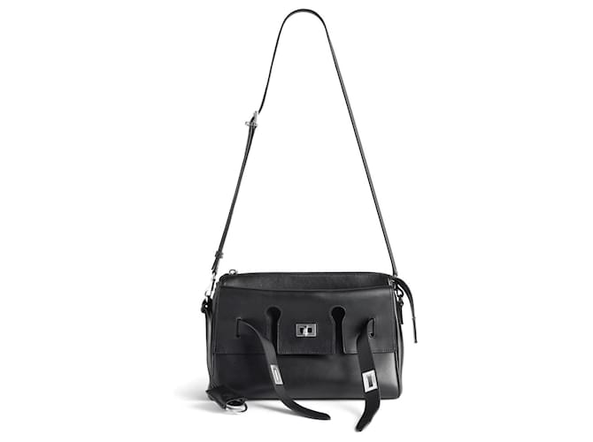 Balenciaga BLACK SMALL MESSENGER BAG WITH ZIP BEL AIR FOR MEN