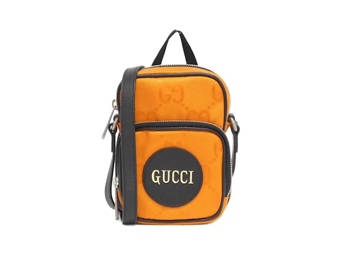 Gucci Off The Grid Shoulder Bag Black Orange Leather Nylon ref
