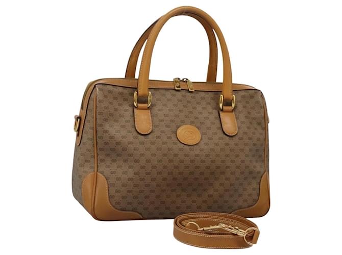 GUCCI Micro GG Supreme Hand Bag PVC 2way Beige Gold 002 123 0033