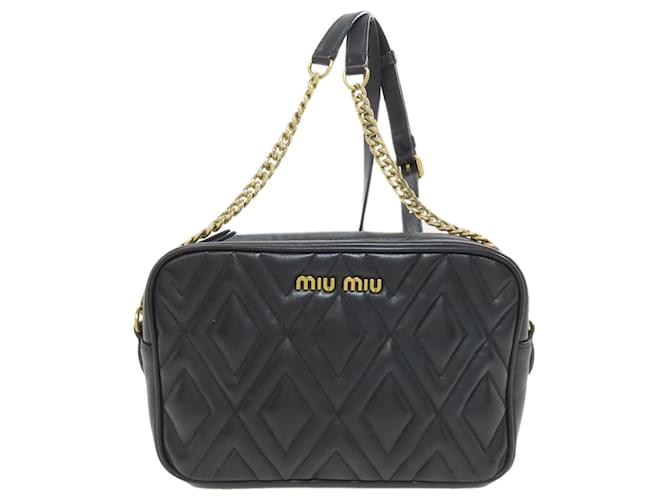 Miu Miu Stitch Shoulder Bag Black Leather ref.2227173 - Joli Closet