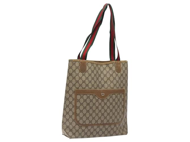 GUCCI GG Supreme Web Sherry Line Tote Bag PVC Red Beige 40 02 003