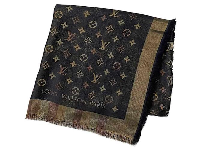 小物 LOUIS VUITTON Monogram Scarf brown LOUIS VUITTON Cashmere Monogram Game On Scarf Brown 1319912