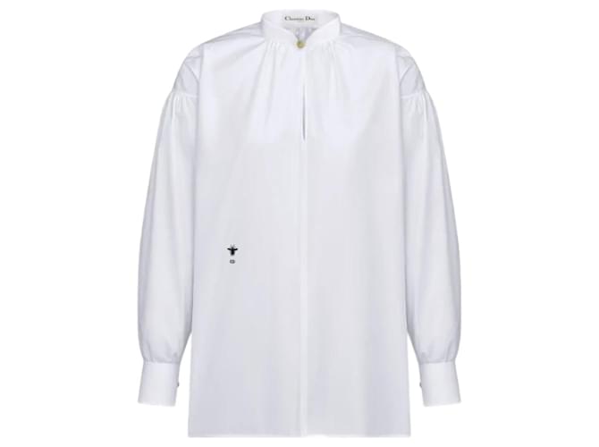 Christian Dior White Cotton Shirt Bee Embroidery ref.2233334