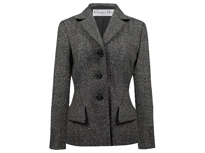 Christian Diorテーラードウールバージャケット　グレー Christian Dior Bar Jacket Grey Wool ref.2233384 - Joli Closet