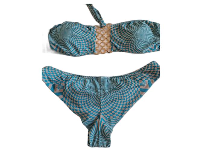 Autre Marque Agogoa Blu Grigio Poliestere Joli Closet