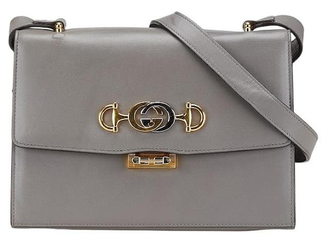 Gucci Zumi Leather Shoulder Bag 576388 Grey ref.2241632 - Joli Closet