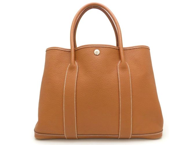 Hermès Hermes Garden 36 PM Handbag Brown Leather ref.2243991 - Joli Closet