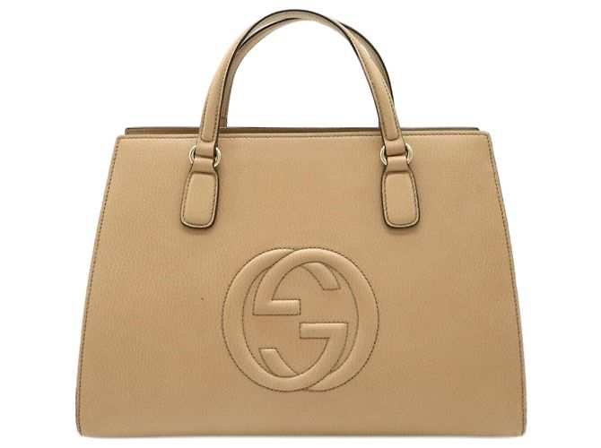 Gucci Soho Interlocking G Handbag Beige Leather ref.JC2247988 (Sold ...