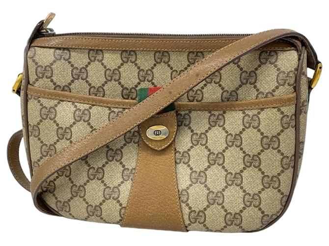 バッグ GUCCI Vintage Sherry Shoulder Bag Authentic Gucci Vintage Shoulder Bag Sherry Line Ophidia PVC