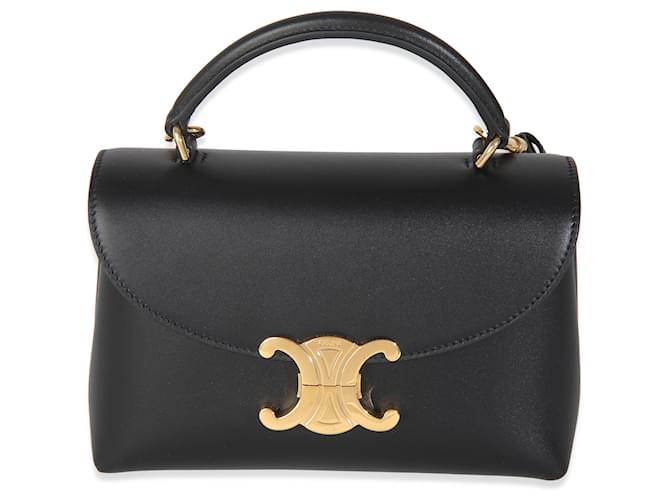 ハンドバッグ CELINE TOP HANDLE BAGS BLACK Celine Black Calfskin Small 16 Top Handle Bag – Modaselle