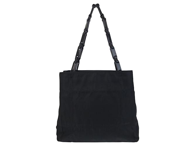 Prada Tessuto Triangle Logo Plate 2way Bag Nylon Black Plastic ref