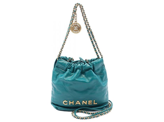Chanel Leather CHANEL 22 Mini Shoulder Bag AS3980 Green ref