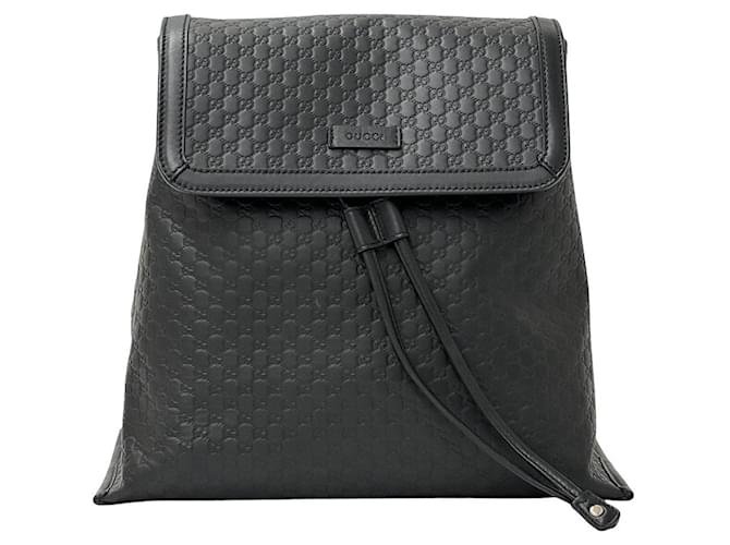 Gucci Microguccissima Leather Backpack Black Pony-style calfskin