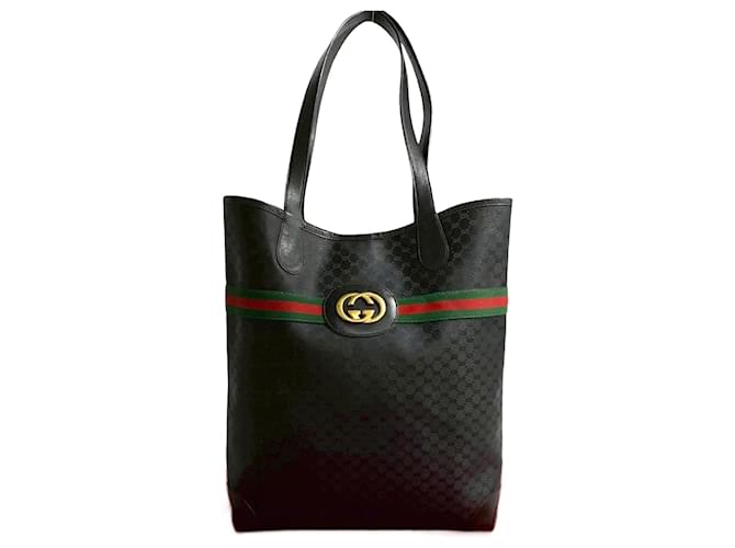 Bolso tote de cuero con hardware de logo GG de Gucci Old Gucci