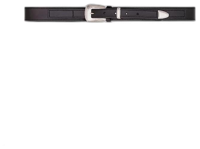 Lemaire Minimal Western Belt Black Leather 75/XS ref.JC2276573