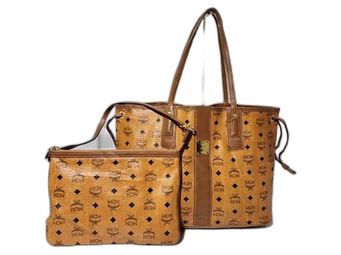 MCM Reversible Liz Medium Visetos Canvas Shopper Tote Bag and