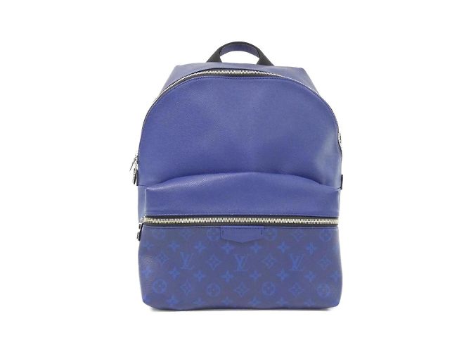 Louis Vuitton Taiga Lama Discovery Backpack Blue Leather 