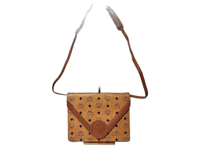 MCM Vintage Portfolio Crossbody Bag Brown Leather ref.2278809
