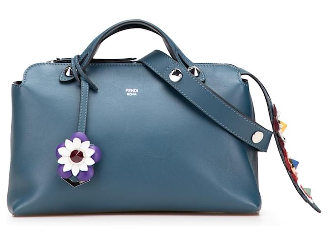 Fendi Blue Medium Leather By The Way Flowerland Satchel Pony-style
