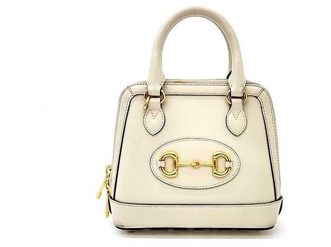 GUCCI Horsebit 1955 Mini Top Handle Bag (640716) (7997970) White ref ...