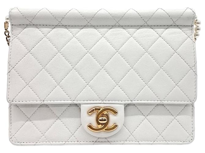 ショルダーバッグ・ポシェット × ヴィンテージ(中古) Chanel Pearl Chain Shoulder Bag AS0582 CHANEL pearl chain shoulder bag AS0582 (10088434) White ref