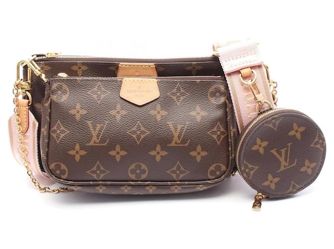Louis Vuitton Multi Pochette Accessoires Shoulder Bag Brown Pink