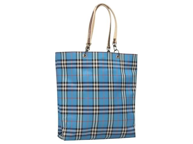 BURBERRY Nova Check Tote Bag Nylon Blue Auth mr1314 ref.2287606