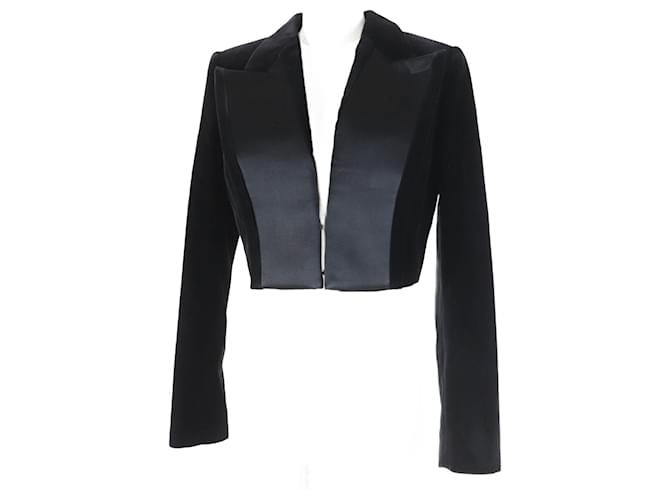 Fendi Velvet Cropped Jacket Black 40 Women Cloth Rayon ref.2289321