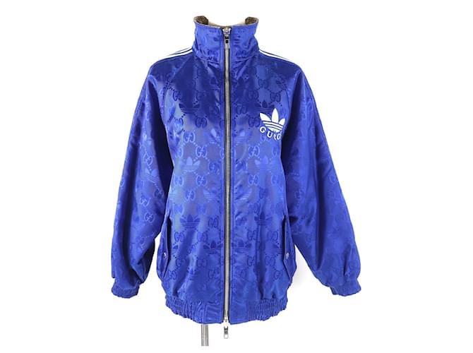 GUCCI x adidas Reversible Track Jacket Beige/Blue Cotton Polyester