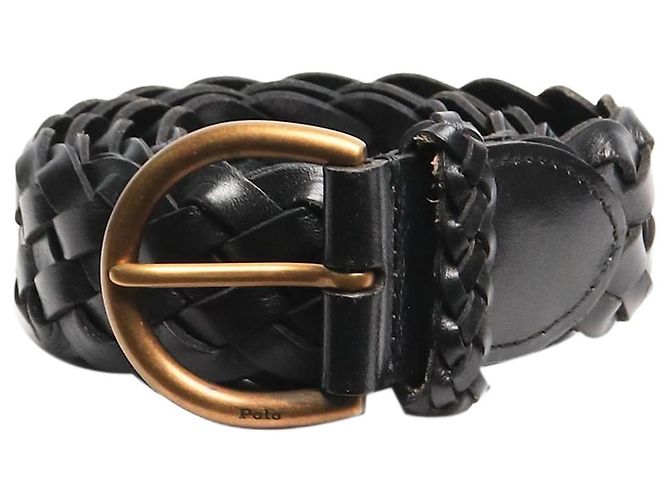 Polo Ralph Lauren Black braided calfskin belt Leather ref  display picture 1