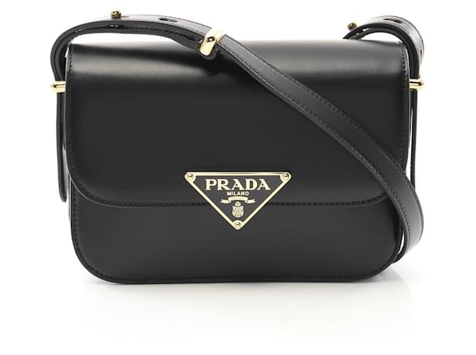 Prada Soft Calf Leather Shoulder Bag Black ref.2293271