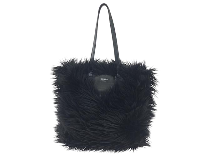 Prada Eco-Fur Tote Bag Black Joli Closet