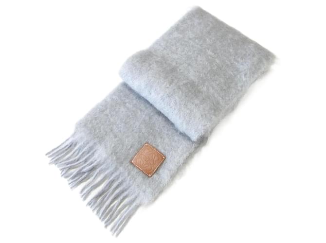 Loewe Anagram Leather Patch Mohair Wool Scarf Brown ref