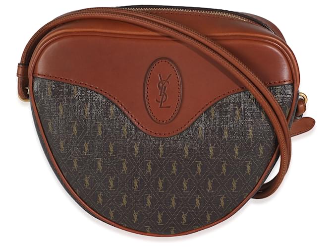 Saint Laurent Brown Canvas Le Monogramme Cœur Heart Bag