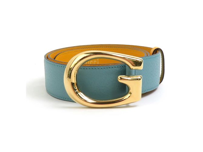 Gucci Leather Belt in Light Blue and Yellow ref.2300768  display picture 3