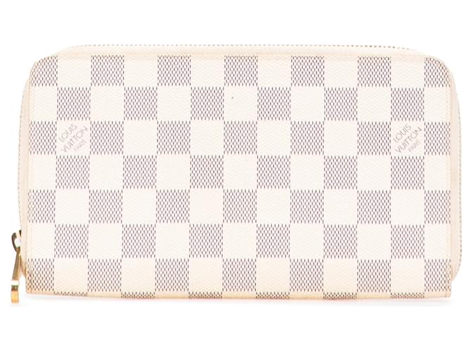 Louis Vuitton White Damier Azur Zippy Long Wallet Cloth ref