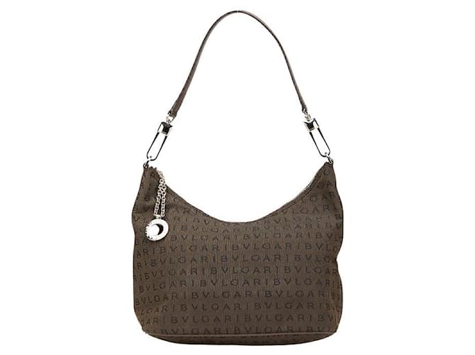 Bulgari Sac à bandoulière en toile et cuir Bvlgari Logo Mania