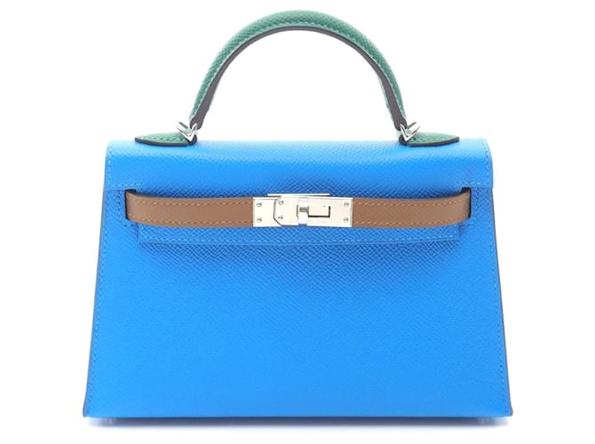 Hermes Mini Kelly Tricolor Leather Handbag
