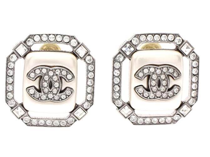 Boucles d'oreilles Chanel Coco Mark en acier inoxydable avec