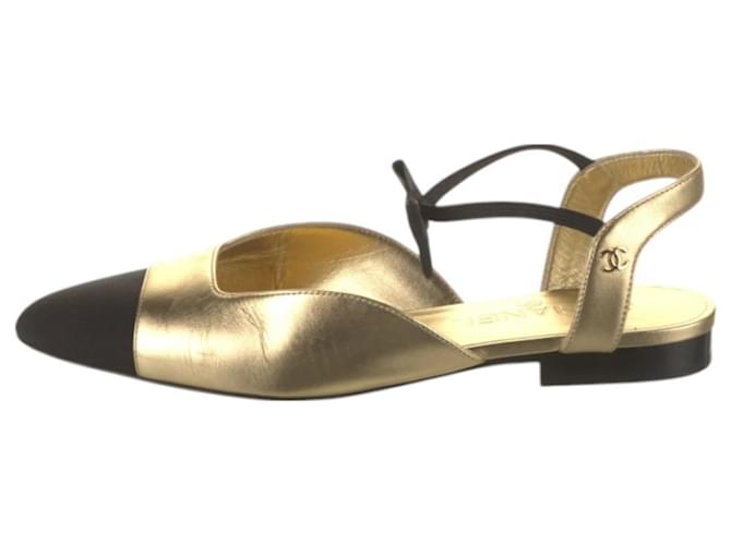chanel shoe Gold hardware Leather Joli Closet