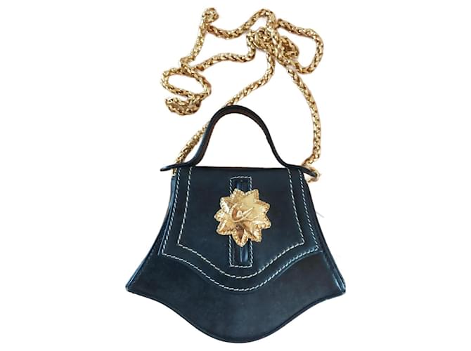 Vintage mini bag Christian LACROIX Black Leather ref.JC2309434