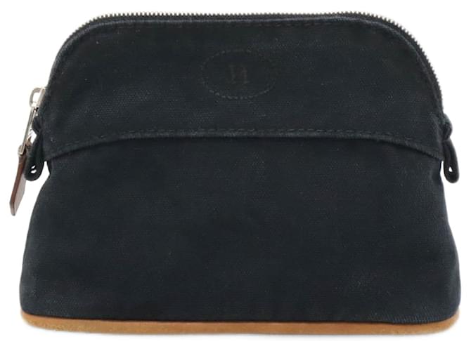 Pochette en toile Bolide Hermès Cuir Noir Joli Closet