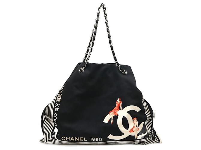 シャネル キャンバス ヴェネチアコレクション 2wayバッグ A47970 Chanel Canvas Venetia Collection 2way Bag A47970 Black Cloth