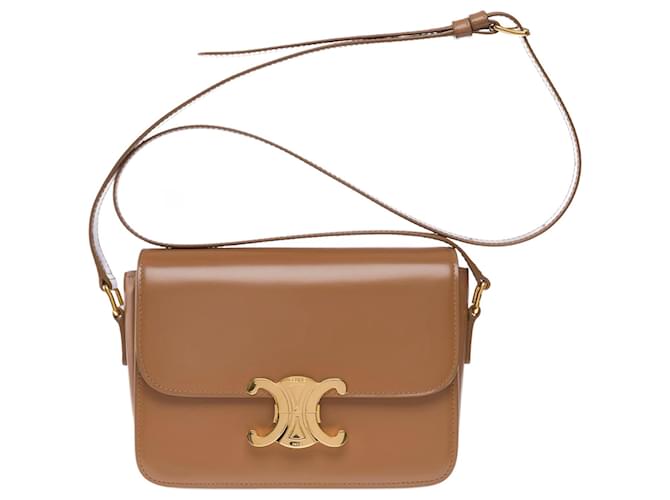 CELINE バッグ ベージュ/ブラウン 大人気】セリーヌ バッグ ストラップ ロゴ かわいい ♪ (CELINE