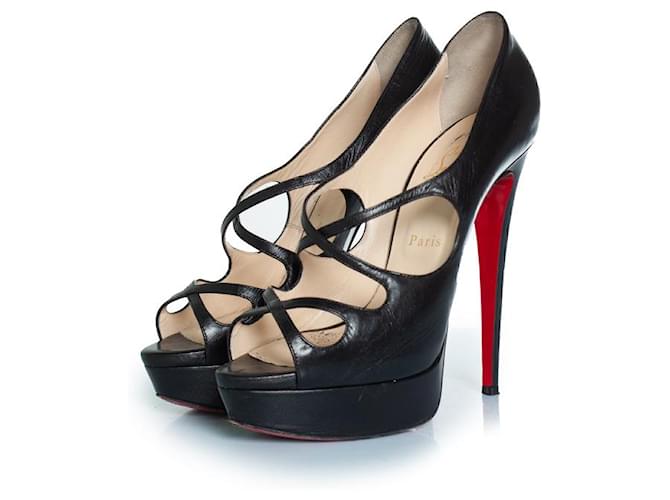 Christian Louboutin, Black Mademoi platform pump Leather ref