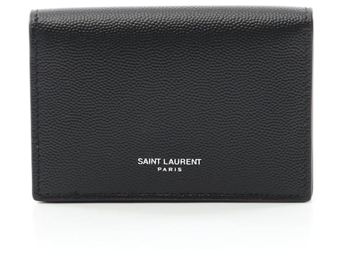 Saint Laurent Black Leather Business Card Case ref.2321849 - Joli