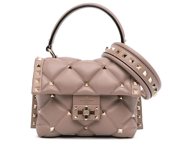 Sac à main Valentino Brown Mini Nappa Candystud Cuir Marron Chair